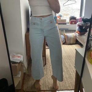 Wide Leg button detail jeans